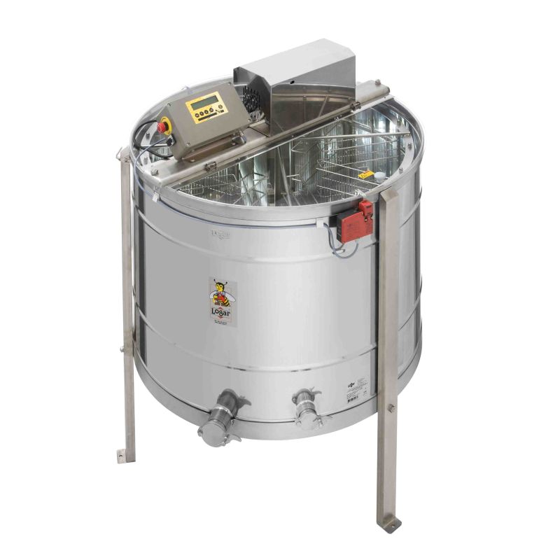 Extracteur à retournement automatique Logar 8 cadres, cuve Ø 95 cm, moteur 370 W, entièrement électronique, châssis 27,5 x 48 cm
