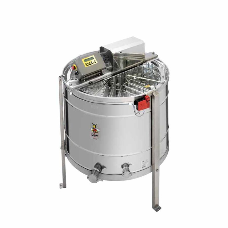 Extracteur 12 cadres à retournement automatique Logar DT, cuve Ø 95 cm, 27,5 × 48 cm, entièrement électronique, moteur 550 W