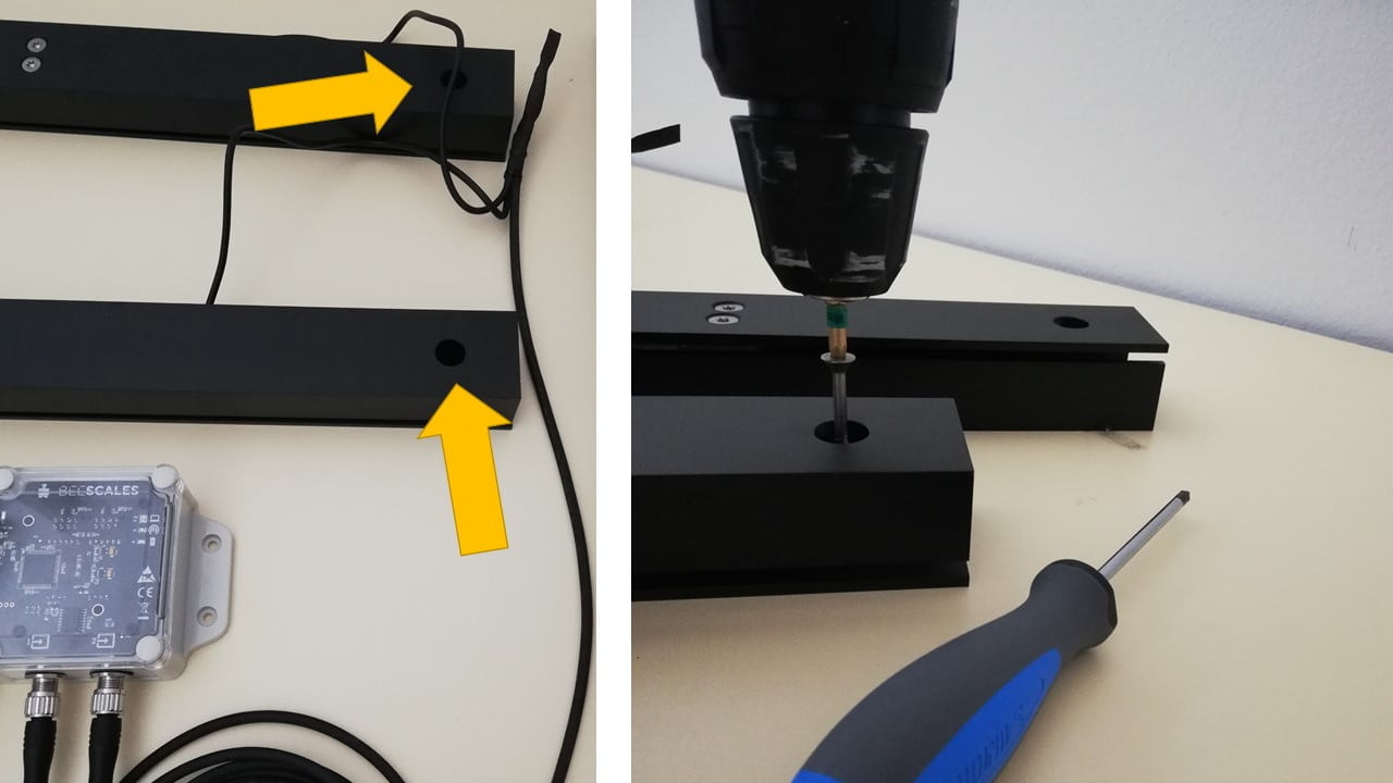 Fixation des capteurs de poids au support si nécessaire