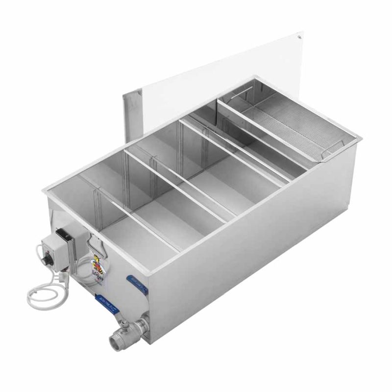 Cuve de décantation Logar à 6 compartiments, 102 x 55 x 35 cm – avec chauffage du fond