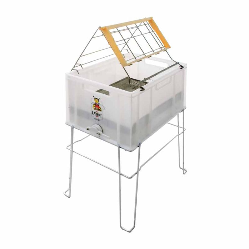 Bac de désoperculation en PVC avec support et fond filtrant (horizontal)