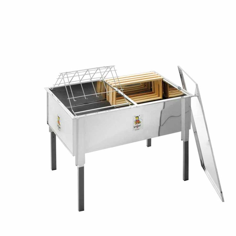 Bac de désoperculation Logar 100 cm avec couvercle en acier inoxydable