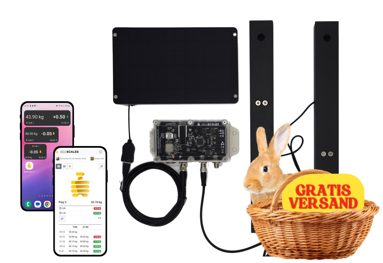 Balance de ruche pour surveillance d'une ruche + GPS et alerte anti-vol, 4G NB-IoT