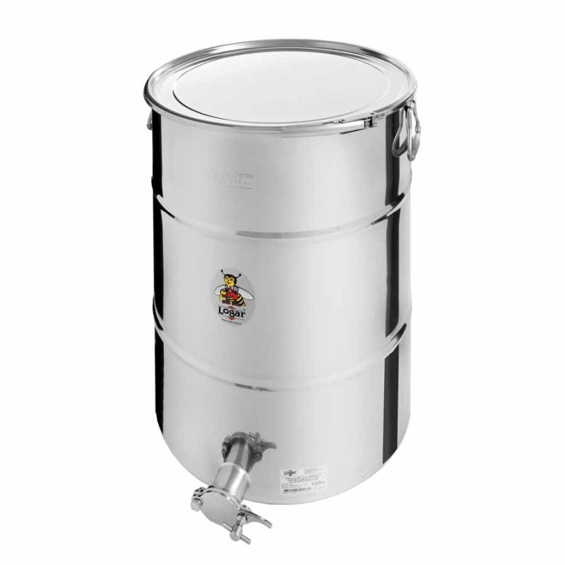 Cuve de remplissage Logar 100 kg avec collier de serrage, inox